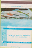Matchbook Cover - Denton Federal Savings TX 40 Strike