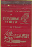 Matchbook Cover - United States Marines Norfolk VA military postcard 40 Strike