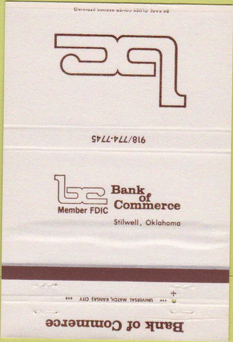 Matchbook Cover - Bank of Commerce Stilwell OK 40 Strike