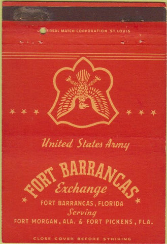 Matchbook Cover - Fort Barrancas FL Exchange Morgan AL Pickens FL 40 Strike