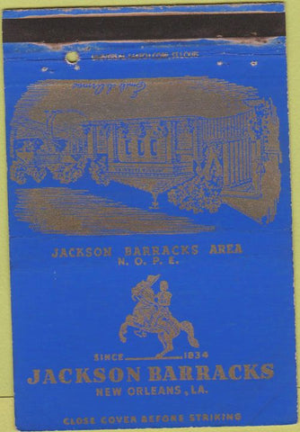 Matchbook Cover - Jackson Barracks New Orleans LA military postcard 40 Strike