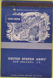 Matchbook Cover - United States Army New Orleans LA military postcard 40 Strike