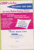 Matchbook Cover - Wisconsin State Bank Green Bay WI 40 Strike