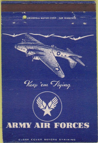 Matchbook Cover - Army Air Forces military postcard 40 Strike