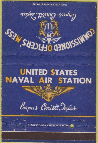 Matchbook Cover - US Navy Air Station Corpus Christi TX military 40 Strike