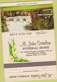 Matchbook Cover - Scanlan Funeral Home Pompton Plains NJ 40 Strike