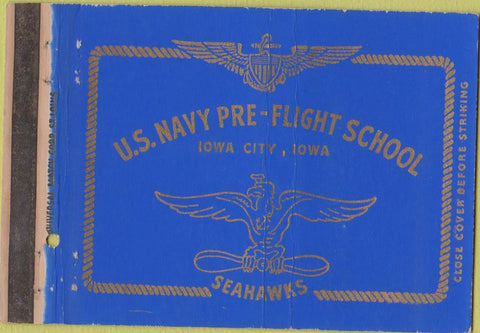 Matchbook Cover - US Navy Flight School Iowa City IA 40 Strike