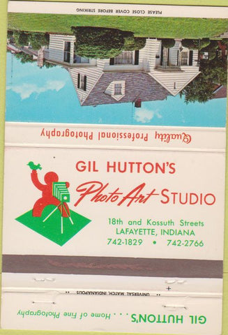 Matchbook Cover - Gil Hutton's Photo Art Studio Lafayette IN 40 Strike