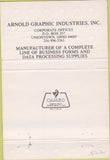 Matchbook Cover - Arnold Graphic Design Uniontown OH 40 Strike