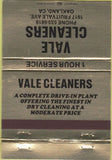 Matchbook Cover - Vale Cleaners Oakland CA 40 Strike