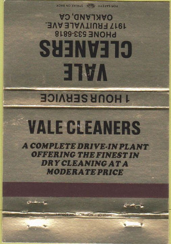 Matchbook Cover - Vale Cleaners Oakland CA 40 Strike