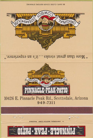 Matchbook Cover - Pinnacle Peak Patio steakhouse Scottsdale AZ 40 Strike