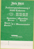 Matchbook Cover - Park Hotel Lokeren Belgium 40 Strike