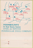 Matchbook Cover - Peninsula Steel Buffao Akron Dayton Flint Detroit 40 Strike