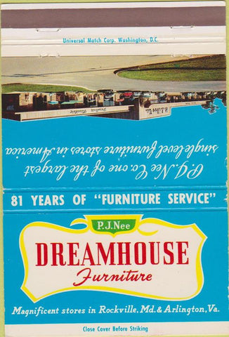 Matchbook Cover - Dreamhouse Furniture Arlington VA Rockville MD 40 Strike