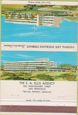 Matchbook Cover - EA Ellis Insurance San Francisco CA 40 Strike