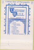 Matchbook Cover - Linden Hall Dawson PA 40 Strike