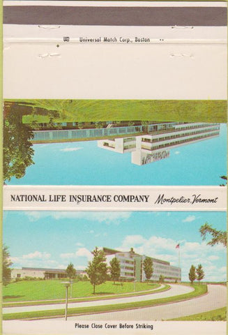 Matchbook Cover - National Life Isurance Co Montpelier VT  40 Strike
