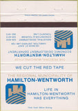 Matchbook Cover - Hamilton Wentworth Economic Development ON 40 Strike