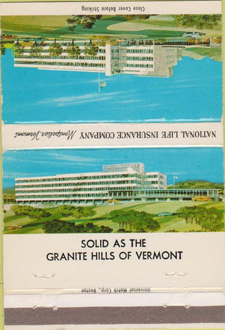 Matchbook Cover - National Life Insurance Co Montpelier VT 40 Strike
