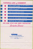 Matchbook Cover - National Life Insurance Co Montpelier VT 40 Strike