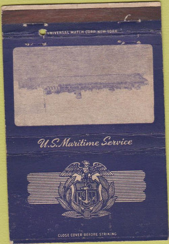 Matchbook Cover - US Maritime Service Navy military postcard 40 Strike