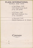 Matchbook Cover - Plaza Hotel San Diego CA 40 Strike