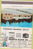 Matchbook Cover - Dakota Block CO Rapid City SD cinder cement 40 Strike