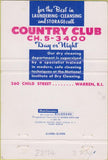 Matchbook Cover - Country Side Laundry Cleaning Warren RI 40 Strike