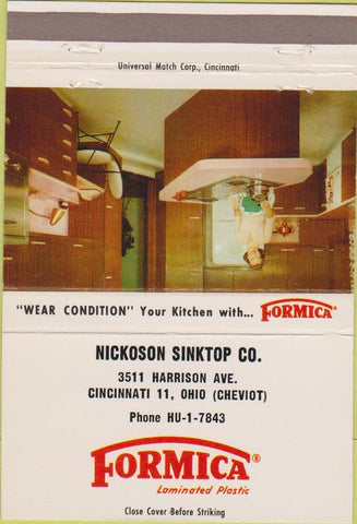Matchbook Cover - Formica Laminated Counter Tops Cincinnati OH 40 Strike