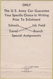 Matchbook Cover - US Army Recruiting Dayton OH William Long 40 Strike