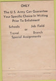 Matchbook Cover - US Army Recruiting Akron OH Woodrow Brooks 40 Strike