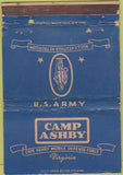Matchbook Cover - Camp Ashby VA military postcard WORN 40 Strike