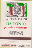 Matchbook Cover - Da Tonio Pizza Leuven Belgium 40 Strike