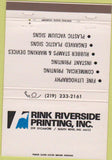 Matchbook Cover - Rink Riverside Printing South Bend IN 40 Strike