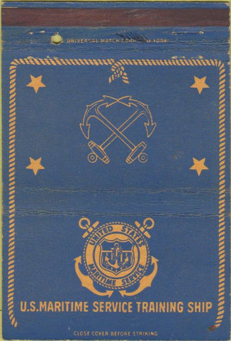 Matchbook Cover - US Maritime Service Training military postcard 40 Strike