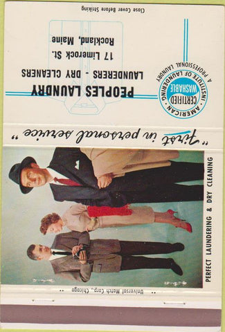 Matchbook Cover - Peoples Laundry Rockland ME 40 Strike