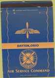 Matchbook Cover - Air Service Command Dayton OH military postcard WORN 40 Strike