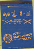 Matchbook Cover - Sam Houston TX military postcard 40 Strike