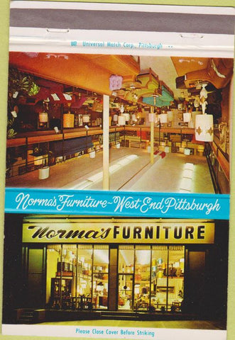 Matchbook Cover - Norma's Furniture West End Pittsburgh PA 40 Strike