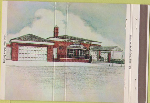 Matchbook Cover - La Rosa Funeral Home Brooklyn NY 40 Strike
