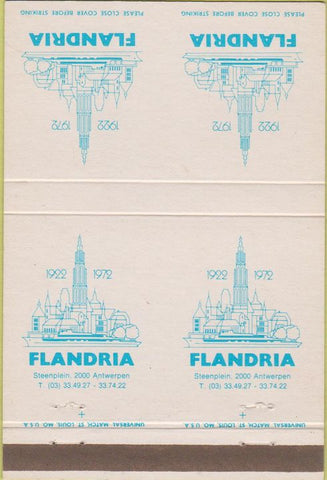 Matchbook Cover - Flandria Antwerp Belgium 1972 Double Print Error