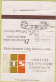 Matchbook Cover - United Telephone Co Indiana IN 40 Strike