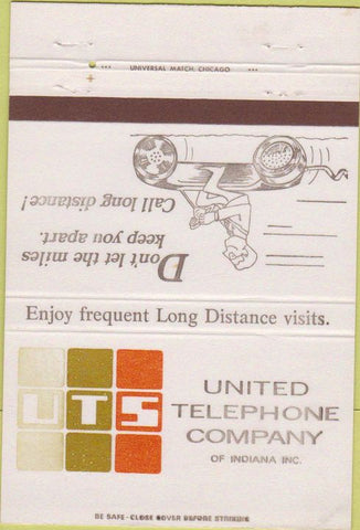 Matchbook Cover - United Telephone Co Indiana IN 40 Strike