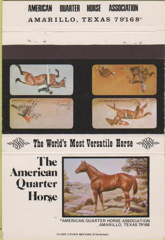 Matchbook Cover - American Quarter Horse Association Amarillo TX 40 Strike