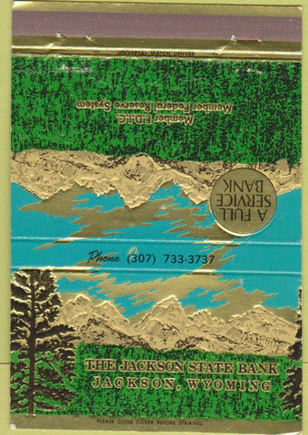 Matchbook Cover - Jackson State Bank Jackson WY 40 Strike