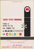 Matchbook Cover - Western Co Axial Hamilton ON Cable TV 40 Strike