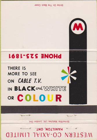 Matchbook Cover - Western Co Axial Hamilton ON Cable TV 40 Strike