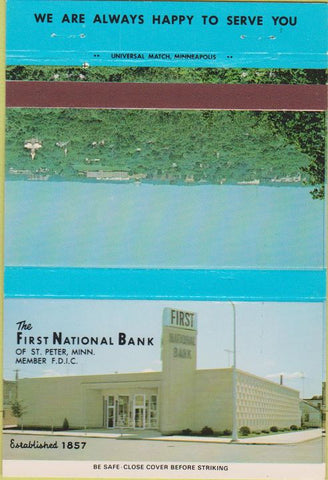 Matchbook Cover - First National Bank St Peter MN 40 Strike
