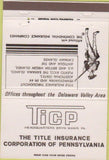 Matchbook Cover - Title Insurance Corp of Pennsylvania PA 40 Strike